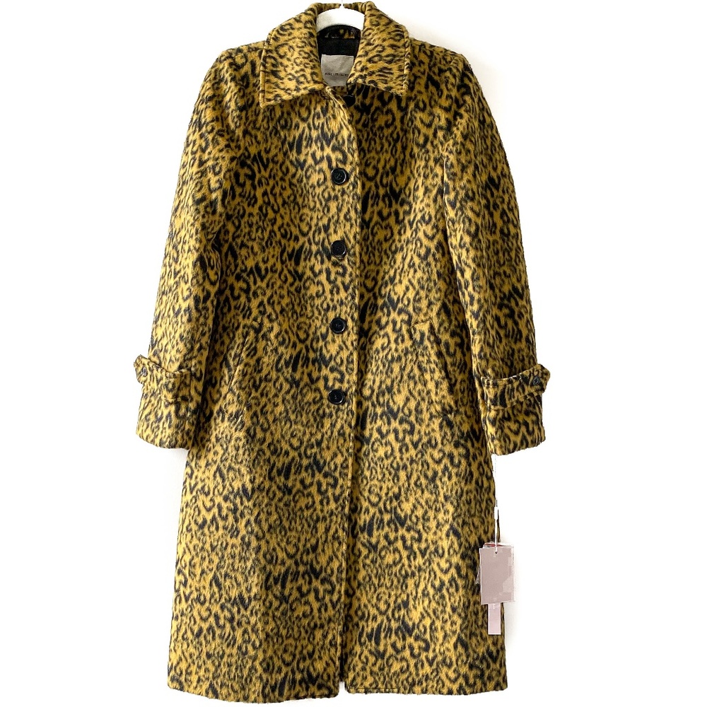 Avec Les Filles Leopard Single Breasted Coat